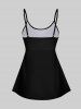Haut de Tankini Ombré à Bretelle Réglable Crâne Arbre Noix de Coco Imprimés de Grande Taille (Débardeur) - Noir XS