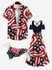Pet's Patriotic American Flag Print Shirt -  