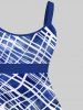Plus Size Plaid Scarf Pattern Print Tank Dress -  