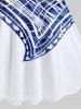 Plus Size Plaid Scarf Pattern Print Tank Dress -  