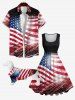Pet's Patriotic American Flag Paint Splatter Print Shirt -  