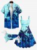 Pet's Coconut Tree Ombre Print Hawaii Shirt -  
