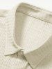 Men's Crinkle Textured Solid Color Button Up Short Sleeves Shirt -  