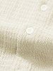 Men's Crinkle Textured Solid Color Button Up Short Sleeves Shirt -  