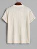 Men's Geometric Knit Jacquard Textured V-neck Short Sleeves T-shirt -  