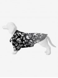 Pet's Skulls Ombre Light Beam Print Button Shirt -  