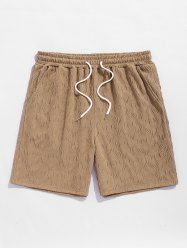 Men's Knitted Jacquard Textured Casual Drawstring Shorts -  
