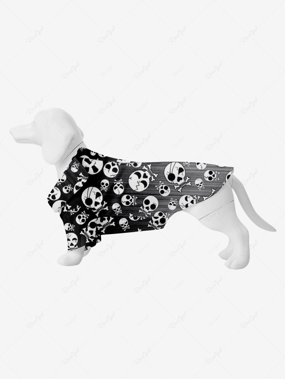 Fashion Pet's Skulls Ombre Light Beam Print Button Shirt  