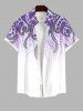 Octopus Paisley Flowers Print Plus Size Matching Hawaii Beach Outfit For Couples -  