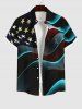 Patriotic American Flag Star Glitter 3D Print Plus Size Matching Outfit For Couples -  