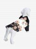 Rose Flower Colorblock Print Hawaii Dog and Owner Matching Outfits -  