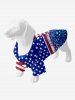 Patriotic American Flag Sparkling Sequin 3D Print Dog and Owner Matching Outfits -  