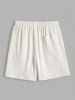 Men's Knitted Jacquard Textured Casual Drawstring Shorts -  