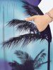 Plus Size Coconut Tree Ombre Colorblock Print Hawaii Split Midi Dress -  