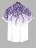 Plus Size Octopus Paisley Flowers Print Buttons Pocket Hawaii Shirt For Men -  