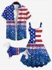 Pet's Patriotic American Flag Sparkling Sequin 3D Print Shirt -  