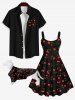 Pet's Cherry Print Button Shirt -  