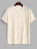 Men's Crew Neck Frayed Drawnwork Short Sleeves T-shirt And Slant Pockets Drawstring Casual Shorts Set -  