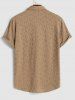 Men's Jacquard Textured Asymmetric Hem Button Up Short Sleeves Shirt -  