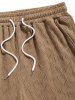 Men's Knitted Jacquard Textured Casual Drawstring Shorts -  
