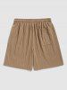 Men's Vertical Striped Knitted Casual Drawstring Shorts -  
