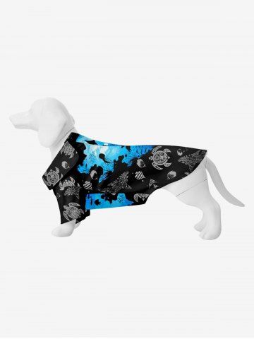 Sea Creatures Turtle Fish Colorblock Print Hawaii Dog and Owner Matching Outfits