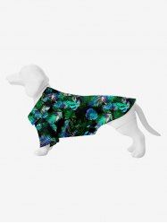 Pet's Tropical Colorful Leaf Print Hawaii Shirt -  