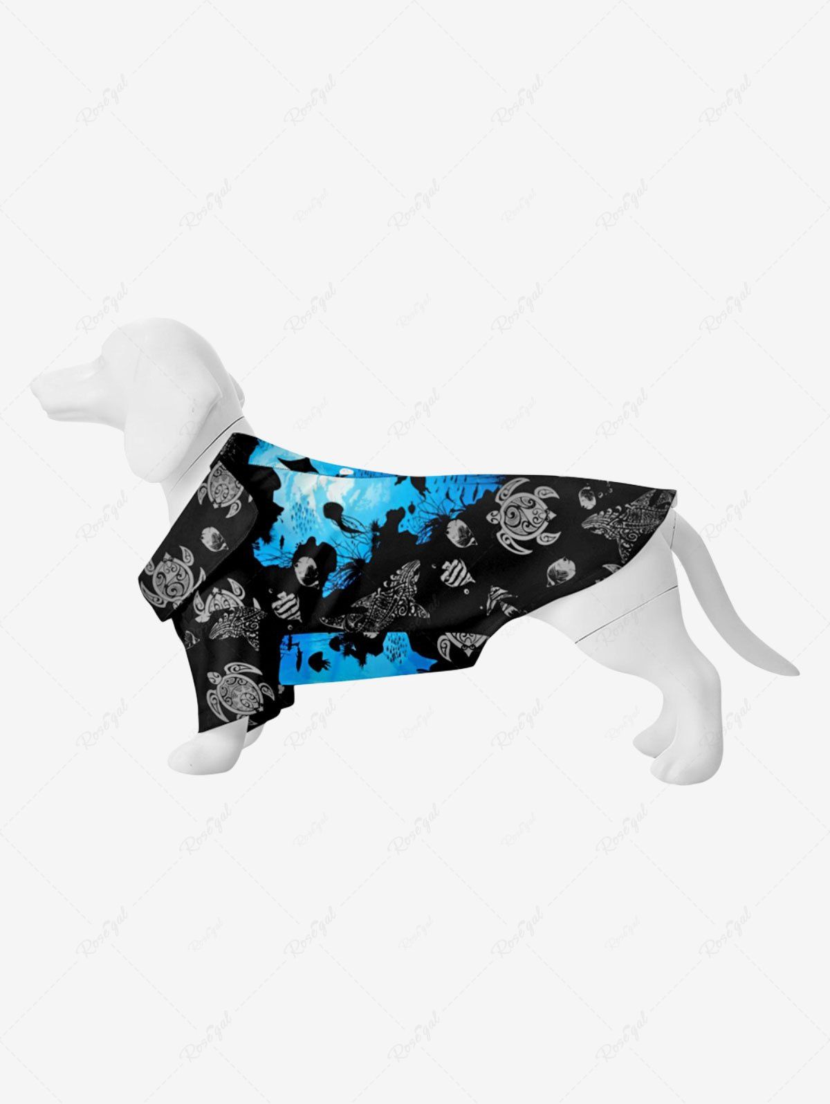 Sale Pet's Sea Creature Turtle Fish Jellyfish Print Shirt  