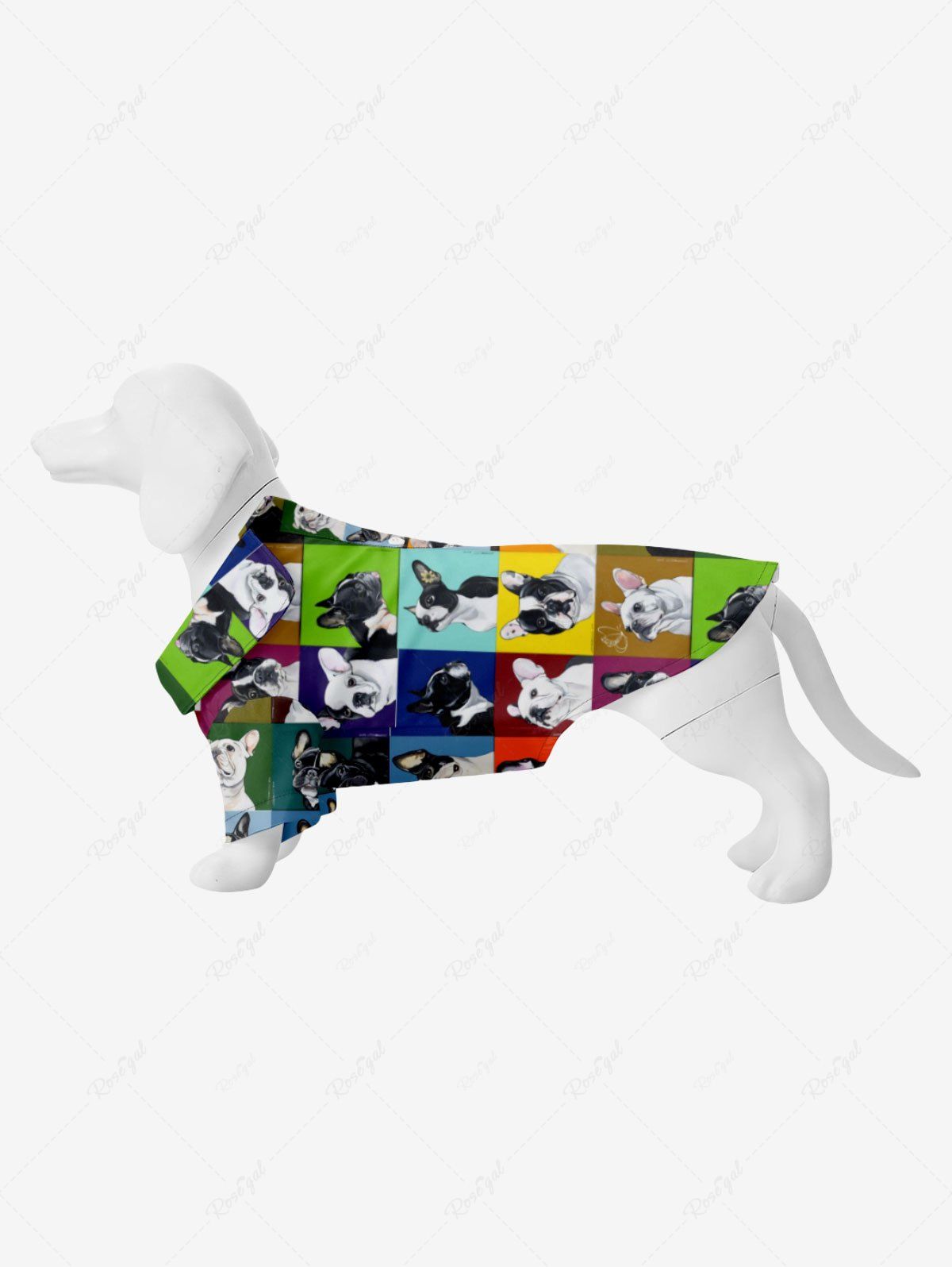 Shops Pet's Dog Colorful Geometric Colorblock Print Button Shirt  