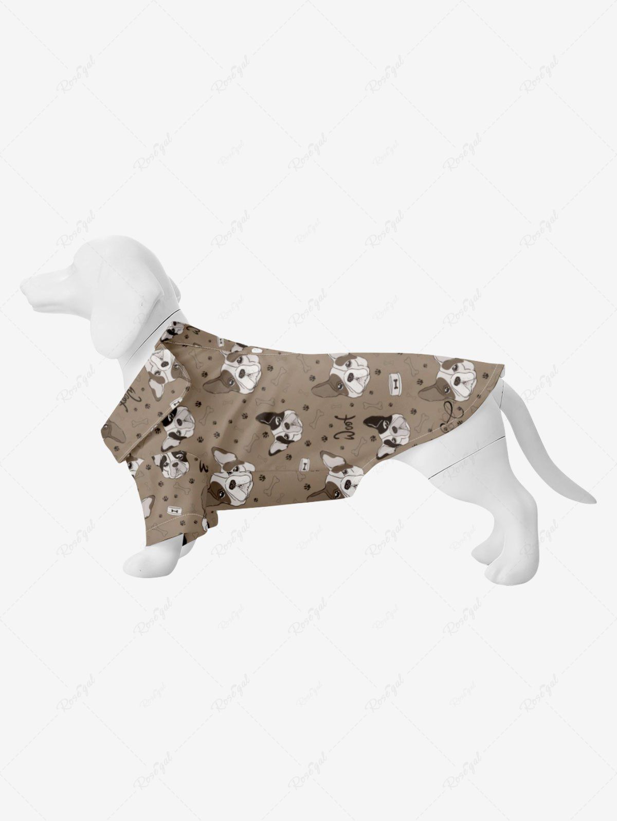 Sale Pet's Dog Bone Letters Print Button Shirt  