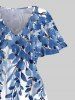 Art Leaf Wicker Plant Print Plus Size Matching Hawaii Beach Outfit For Couples -  