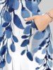 Art Leaf Wicker Plant Print Plus Size Matching Hawaii Beach Outfit For Couples -  