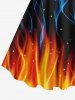 Ice and Fire Flame Glitter Dots Print Plus Size Matching Outfit For Couples -  