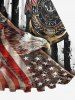 Plus Size Eagle Patriotic American Flag Print Vintage A Line Swing Dress -  