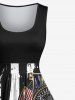 Plus Size Eagle Patriotic American Flag Print Vintage A Line Swing Dress -  