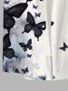 Plus Size Ombre Ink Painting Butterfly Print Button Pocket Shirt For Men -  