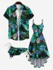 Pet's Tropical Colorful Leaf Print Hawaii Shirt -  