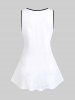 Plus Size Skull Skeleton Ink Heart Rose Flower Print Lace Tank Top -  