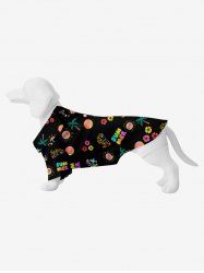 Pet's Coconut Tree Floral Sun Letters Print Hawaii Button Shirt -  
