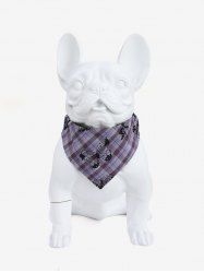 Pet's Butterfly Plaid Print Push Buckle Waterproof Bandana Bibs -  