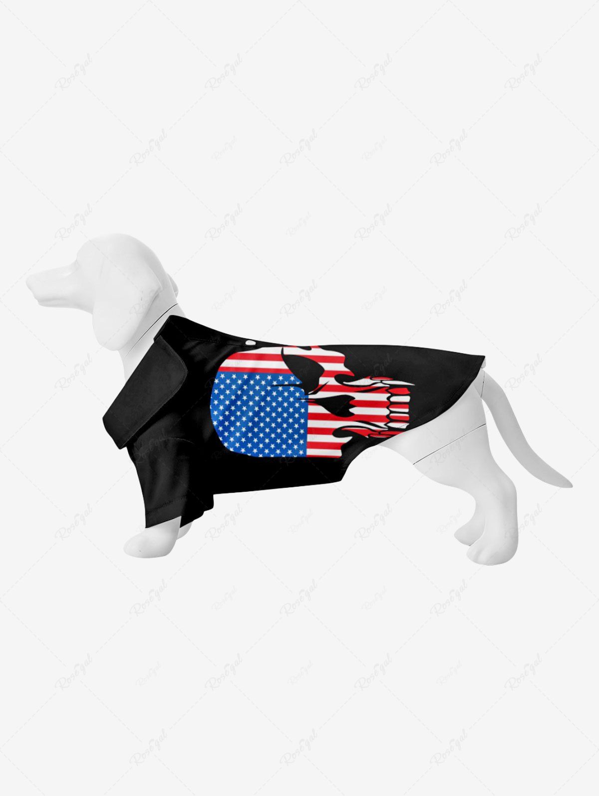Fashion Pet's Patriotic American Flag Skull Print Shirt  