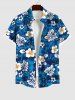 Tropical Leaf Hibiscus Flower Tie Dye Print Hawaii Dog and Owner Matching Outfits -  