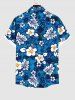 Tropical Leaf Hibiscus Flower Tie Dye Print Hawaii Dog and Owner Matching Outfits -  