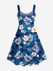 Tropical Leaf Hibiscus Flower Tie Dye Print Hawaii Dog and Owner Matching Outfits -  