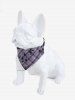 Pet's Butterfly Plaid Print Push Buckle Waterproof Bandana Bibs -  