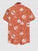 Plus Size Skulls Bone Print Button Pocket Shirt For Men -  