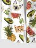 Plus Size Watermelon Pineapple Cat Avocado Print Hawaii Button Pocket Shirt For Men -  