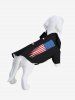 Pet's Patriotic American Flag Skull Print Shirt -  