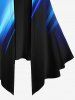 Plus Size Ombre Colorblock Glitter 3D Print Asymmetrical 2 In 1 T-shirt -  