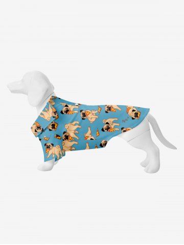 Pet's Dog Pizza Print Button Shirt